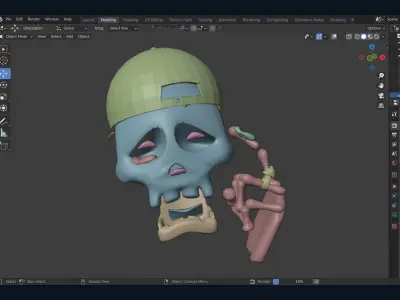 10 Animated Skull Emojis Low-poly 3D model
