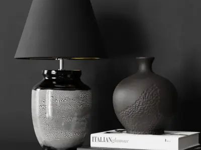  Eno Ceramic Skaro Cobble Shade Lamp Model, White 