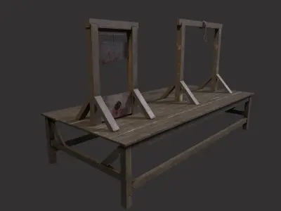 Gallows and Medieval Guillotine - Torture Pack Low-poly 3D model