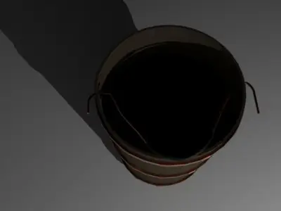 old wooden bucket Low-poly 3D model purchase