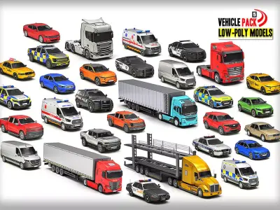 Vehicle-Pack-3 Low-poly 3D model