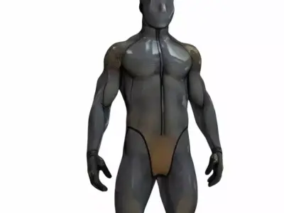 Futuristic Sci-Fi Male Hero Full Body Action Character Low-poly 3D model