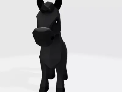 Cute Stylized ToonHorse 3D Character Low-poly 3D model