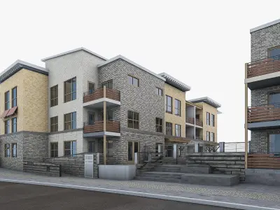 Apartment Complex 02 Low-poly 3D model