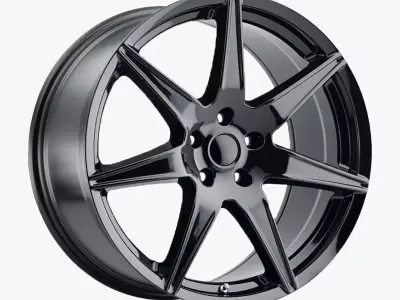 Voxx GT5 Wheel Gloss Black Mustang Low-poly 3D model