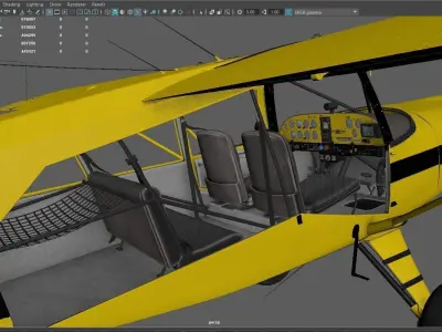 Maule light aircraft with interior 3D model