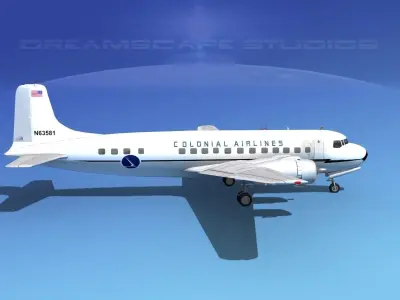 Douglas DC-6 Colonial Airlines 3D model