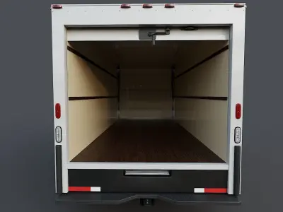 E350 Delivery Box truck Low-poly 3D model