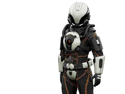 CYBER ASTRONAUT-D  Rigged for Unreal Engine - Unity - MIXAMO 3D model