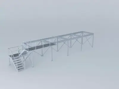 Mezzanine support conteiner 12m Free 3D model