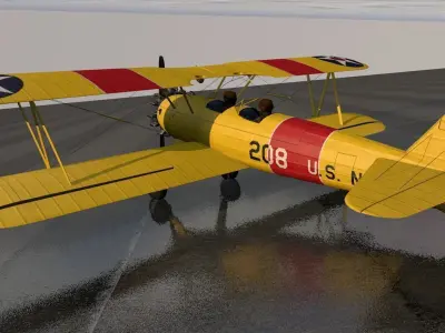 Boeing PT-17 Stearman or Kaydet - Model 75 3D model