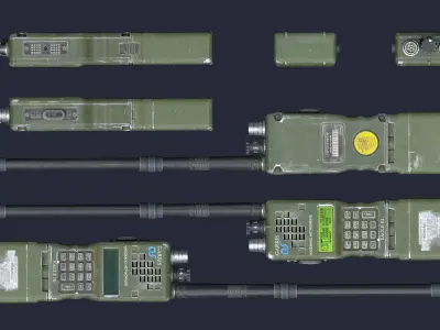 Transmitter three military radios Low-poly 3D model