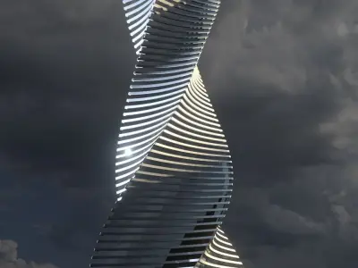 Skyscraper twisted 3D model