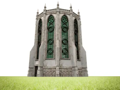 GOTHIC CASTLE BUILDING 3 Low-poly 3D model