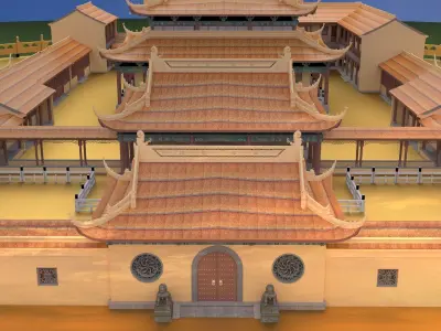 Chinese ancient courtyard house 3D model