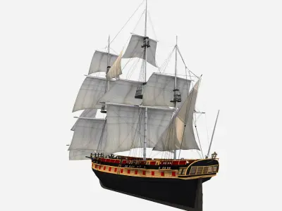 HMS Bounty - Pirate Ship Galleon Low-poly 3D model