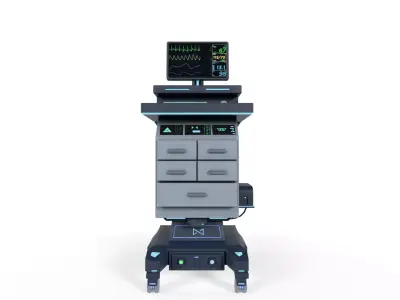 Sci-Fi Medical Monitor Cart Low-poly 3D model