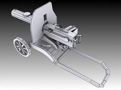 1910 Maxim Machine Gun 3D model