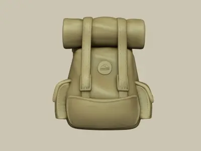 Camping Adventurer Backpack - Character Costume Low-poly 3D model