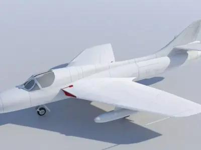 Hawker Hunter T8 static Low-poly 3D model