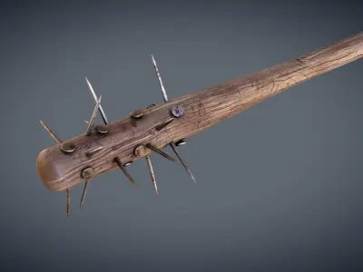 Spiked Baseball Bat Low-poly 3D model