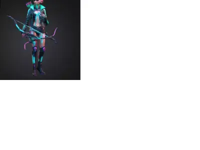 Hyper-Realistic Cyberpunk Elf Archer - 155mm Mini 3D print model