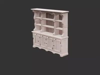 Medieval Kitchen Cupboard Low-poly 3D model