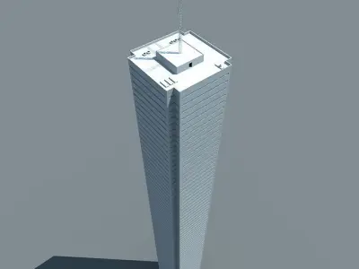 Modern city tower building 90 3D model
