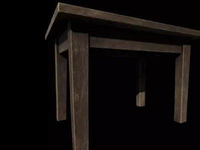 TV Wooden Table  Free Game-Ready Prop Free low-poly 3D model