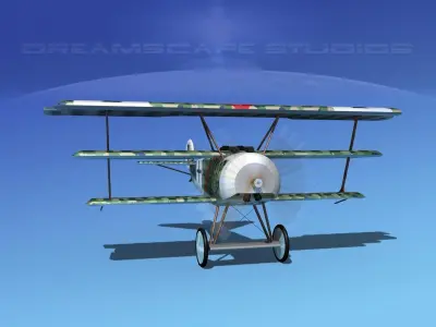 Fokker DR-1 Triplane V05 3D model