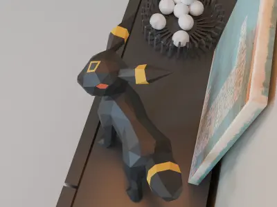 UMBREON POKEMON LOW POLY 3D model