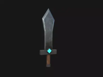 low poly sword Free low-poly 3D model