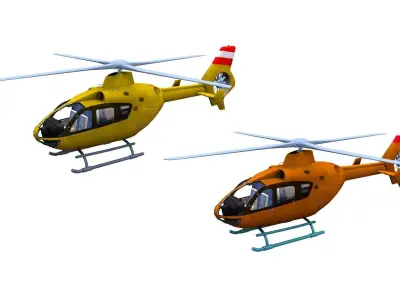 H145 Light Twin Airbus Low-Poly  Low-poly 3D model