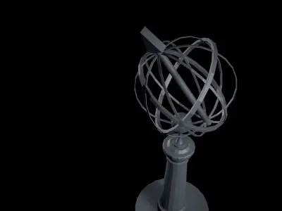 Armillary Sundial on Pedestal Free 3D print model