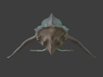 alien whale Low-poly 3D model