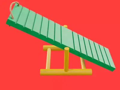 Small hamster ramp Low-poly 3D model