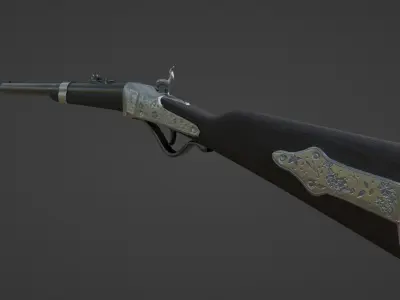1862 Sharps Percussion Civil War Carbine Low-poly 3D model