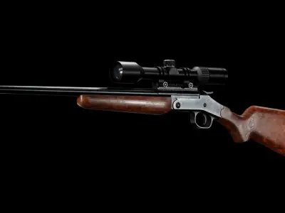 GAME READY ROSSI SINGLE SHOT RIFLE PBR RIGGED Low-poly 3D model
