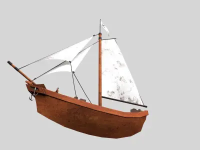 historic boat Low-poly 3D model