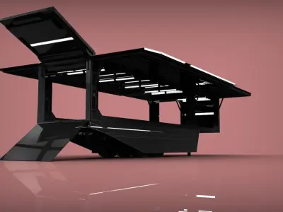 TRAILER TESLA TRUCK Free 3D model