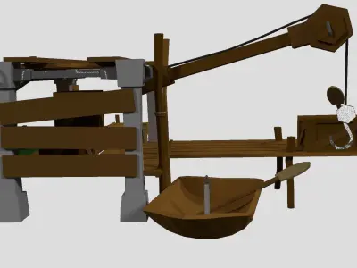 Fishing House Low Poly Low-poly 3D model