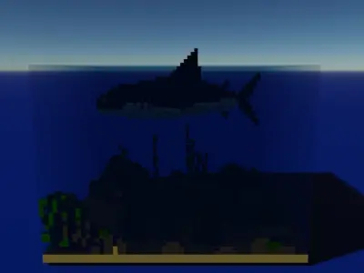 Voxel Shark Low-poly 3D model