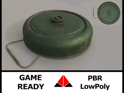 Landmine metal pot Low-poly 3D model