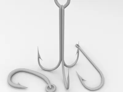 Fishing Hooks 3D model