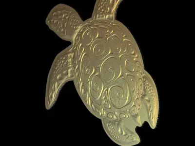 Turtle Suitable for embossing Hot Foil Technique 3D model