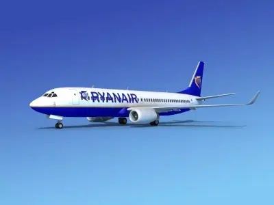 Boeing 737-800 Ryanair 3D model