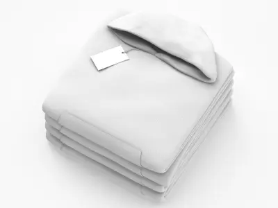 Folded Hooded Sweatshirt 4 Pile Color Variations(1) 3D model
