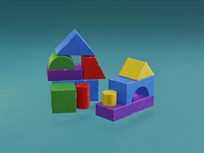 Wood Toys Game Assets Low-poly 3D model