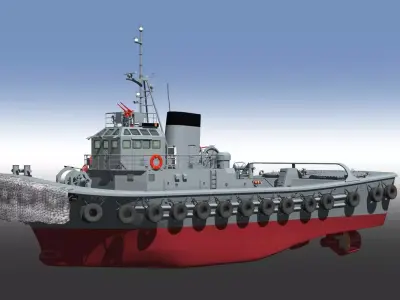 Japan Maritime Self-Defense Force Type58 Tugboat Free 3D model