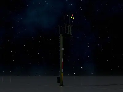 KS-Railway-Signal-Post 7000mm Version-3 Low-poly 3D model